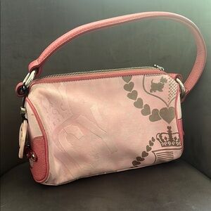 Juicy Couture Pink Shoulder Bag with Royal Motifs